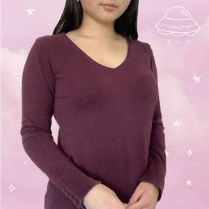 Burgundy V-Neck Sweater